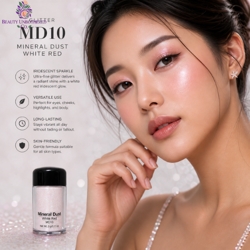 Glitter - MD10 Mineral Dust White Red
