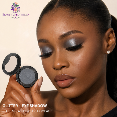 Glitter - Eye Shadow - Steel Metallic With - Compact